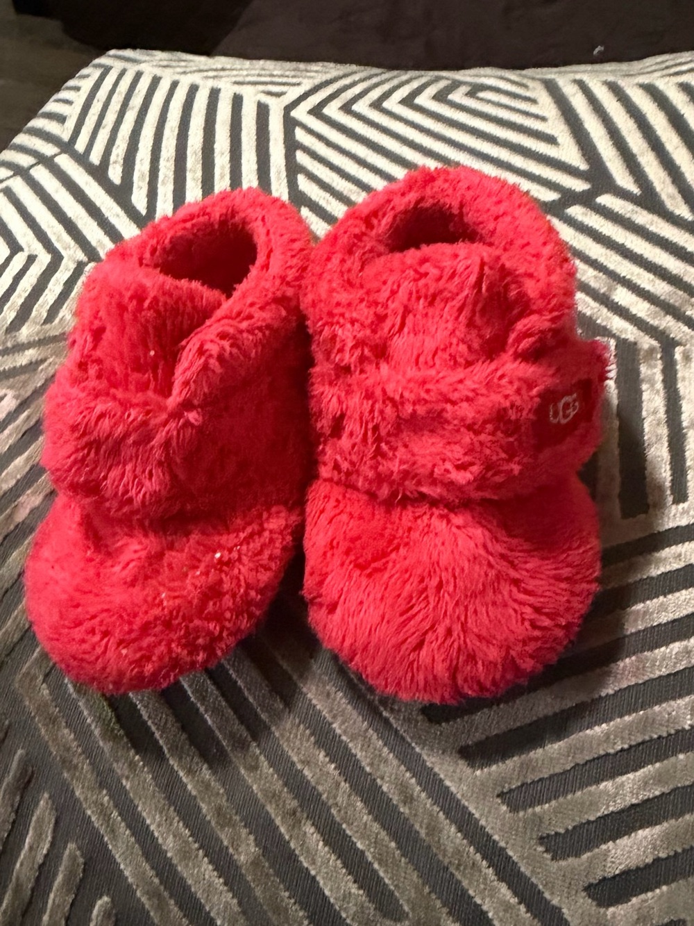 UGG Red Plush Baby Walker Booties